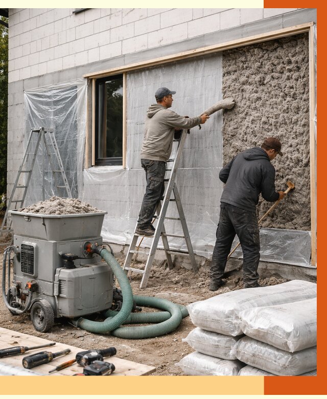 Утепление дома из газобетона эковатой в Донском от 4559 руб./м2 | ТепломастерДнс